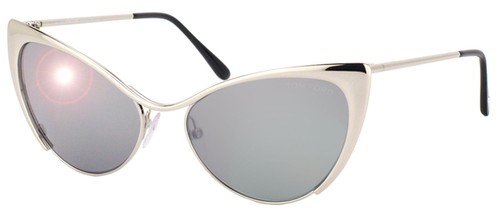 【Sale】TOM FORD TF368 Tom Ford Fany TF368 57G Grey Mirror Large Cat Eye Sunglasses