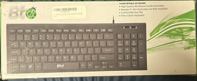 BT Wired Comfortable Keyboard New with Box, Round keyboard keys