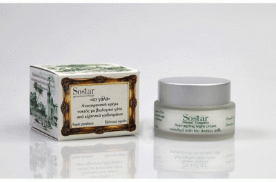 Sostar Donkey Milk Anti ageing Night Face Cream Skin Care Greek Cosmetics 50ml