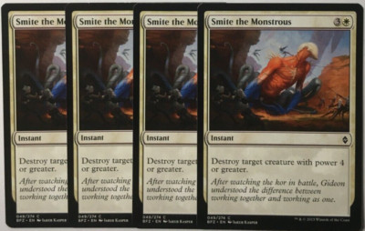 MTG 4X SMITE THE MONSTROUS 049/274 BATTLE FOR ZENDIKAR COMMON NEAR MINT-PLAYSET
