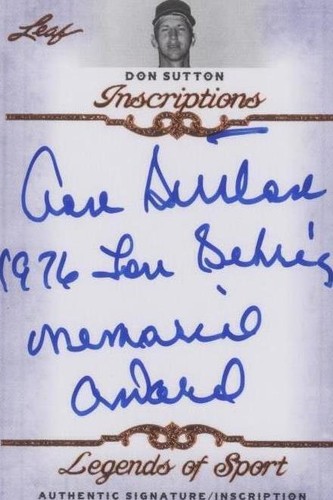 2012 Leaf Legends of Sport - Don Sutton #I-DS1