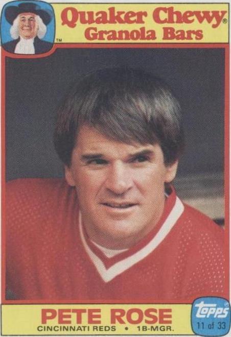 Barras de granola masticables Topps Quaker 1986 - Pete Rose #11