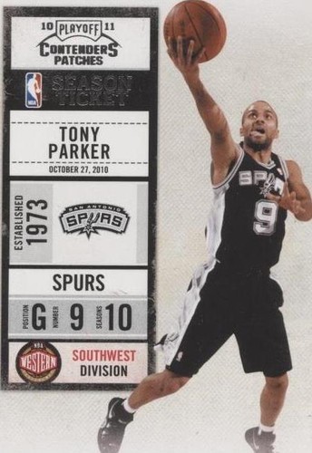2010-11 Playoff Contenders Patches - Tony Parker #43