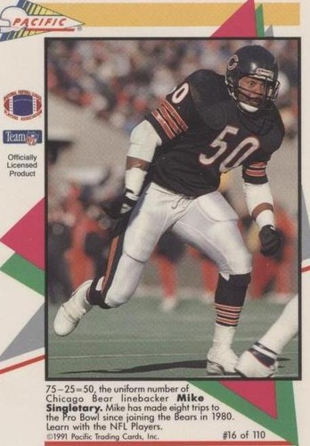 1991 Pacific Flash Cards Mike Singletary #16