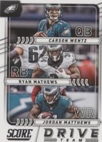 2017 Score Carson Wentz Jordan Matthews Ryan Mathews #20