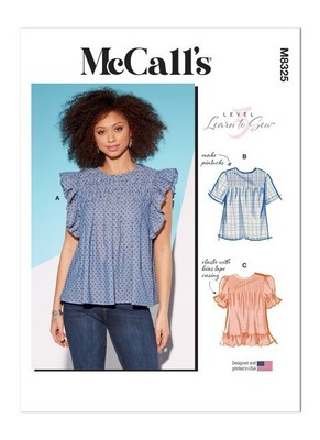 McCall's M8325/R11554 Misses Tops Extra Small (4-6), Small (8-10) Medium (12-14)