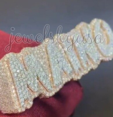 Pre-owned Nsg 3.9ct Men's Custom Maino Name Cubic Zirconia 3 Finger 2 Tone Ring 925 In White