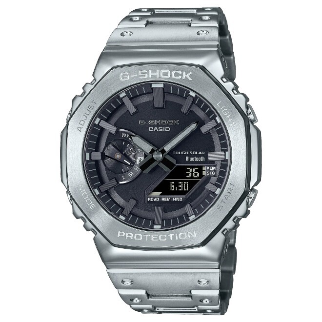 Pre-owned Casio Gm-b2100d-1a  G-shock Full-metal Steel Smartphone Link Bluetooth Solar