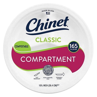 Chinet Classic Compartment Paper Plate, 10.38'' (165 ct.) Great Price