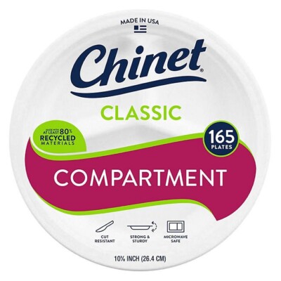 Chinet Classic Compartment Paper Plate, 10.38'' (165 ct.) Great Price