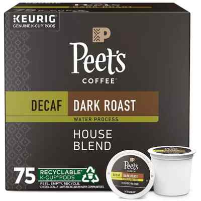 Peet's Decaf House Blend{ 75 ct} K-cups-