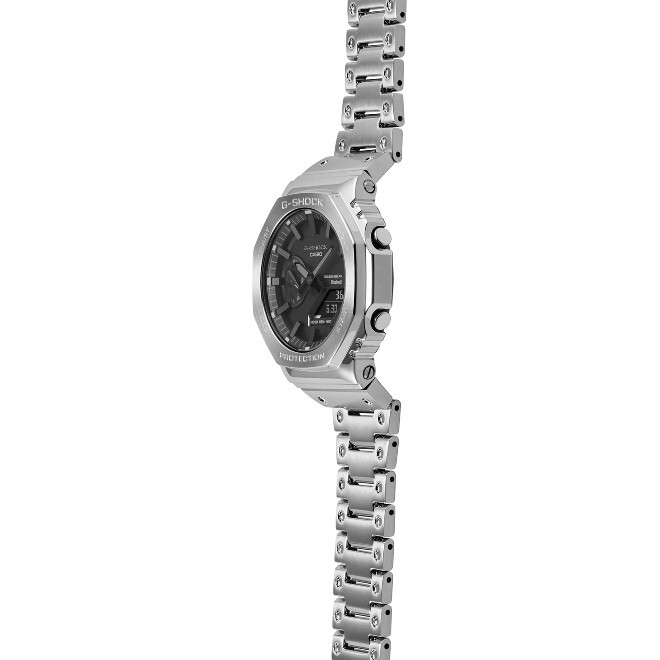 Pre-owned Casio Gm-b2100d-1a  G-shock Full-metal Steel Smartphone Link Bluetooth Solar