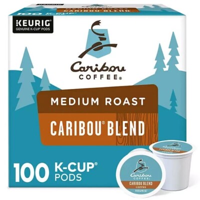 Caribou Coffee Medium Roast K-Cup Pods, Caribou Blend (100 ct.)