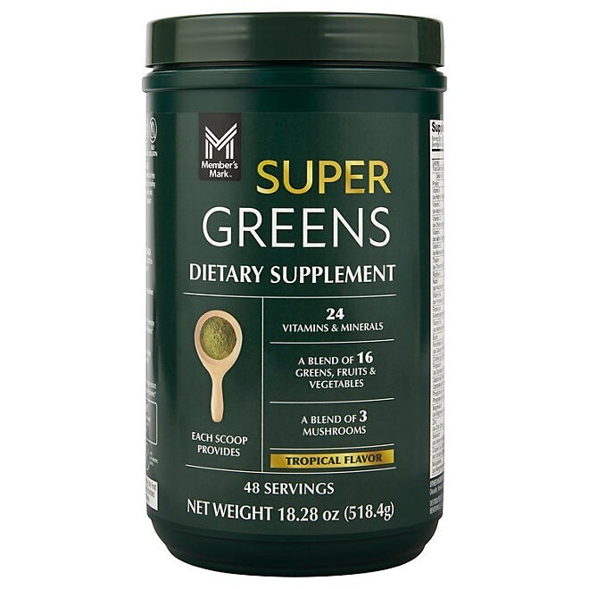 Member's Mark Super Greens Powder, Tropical Flavor, 18.28