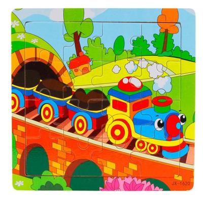 Wooden Kids 16 Piece Jigsaw Toys For Children Education And Learning Puzzles HOT