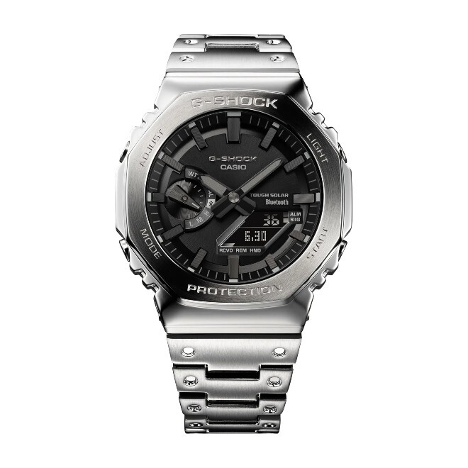 Pre-owned Casio Gm-b2100d-1a  G-shock Full-metal Steel Smartphone Link Bluetooth Solar