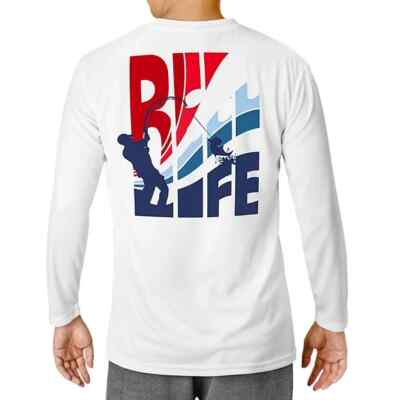 Reel Life Mens Long Sleeve UV Tee Size S Brilliant White