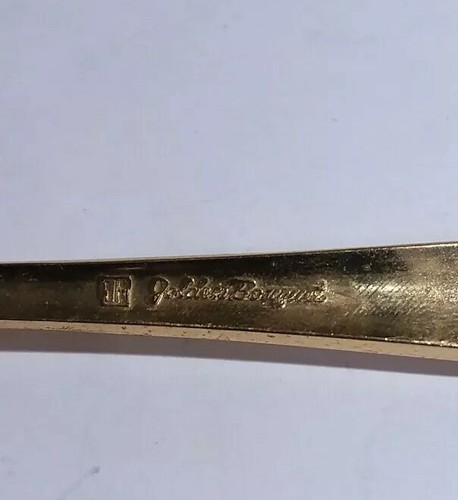 JH Carlyle Golden Bouquet Pierced Pie Server 10 3/8 Inch Gold Electroplate