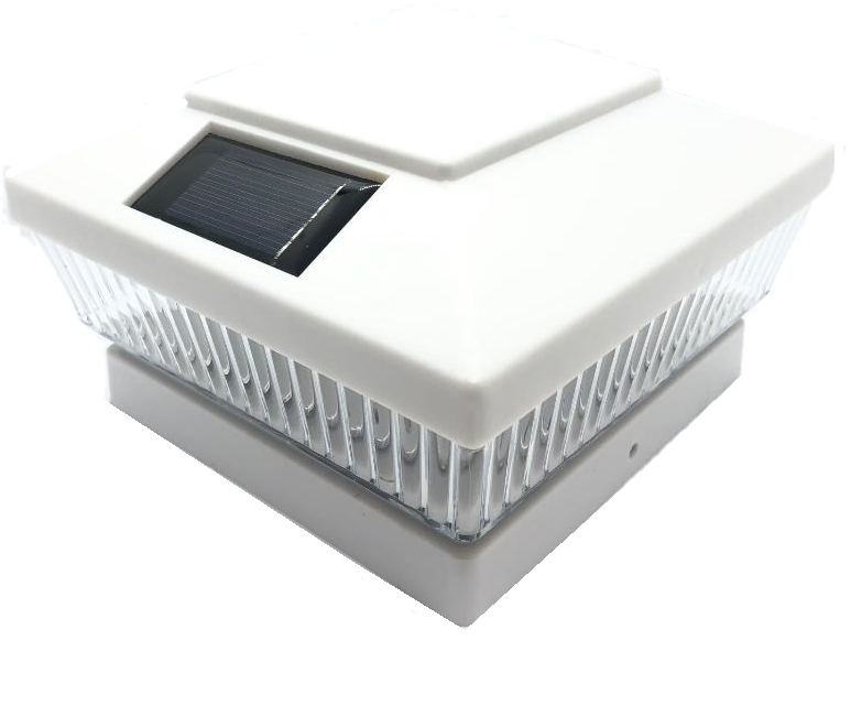 1-Pack Black / White / Copper 4" 5" 6" Solar Post Deck Cap Fence LED Light Vinyl