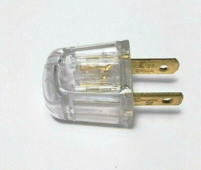 Quick Connect Plug For SPT-1 18/2 Cord Polarized Blades Clear UL Listed
