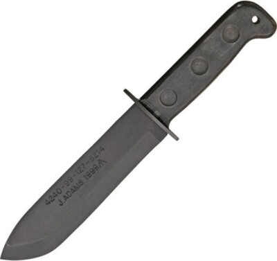 J. Adams Sheffield England MOD Fixed Knife 7'' Carbon Steel Full Blade Synthetic