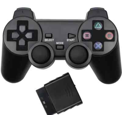 For Sony PS2 PS1 Wireless Controller 2.4GHz Dual Vibration Gamepad Transparent