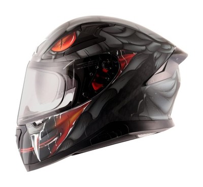 Helmet full face motorcycle Axor Apex Venomous Black Grey ECE 22.05 DOT FMVSS