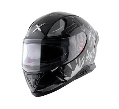 Helmet full face motorcycle Axor Apex Hunter Black Grey ECE 22.05 DOT FMVSS 218