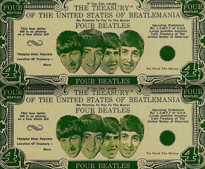 beatles-1964-vintage-money-four-dollar-bill-paul-john-george-ringo-nm-coa