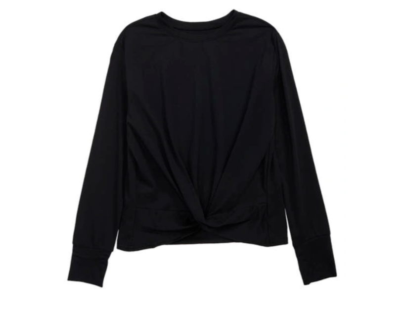 

ZELLA Girl NORDSTROM Черная футболка из органического хлопка с твистом, БОЛЬШОЙ 10/12, Черный