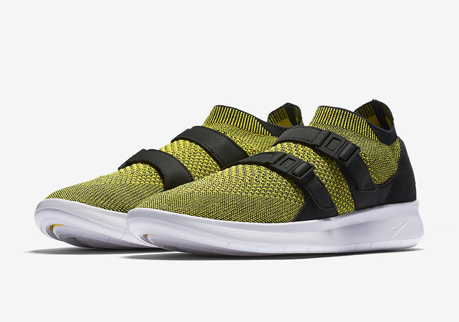 Nike Air Sock Racer Ultra Flyknit Yellow Strike Black White 898022-700 sz 11.5