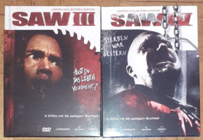 Saw 3 und Saw 4 - Limited Collector´s Edition DVD Neu mit 32-seitigem Buchteil