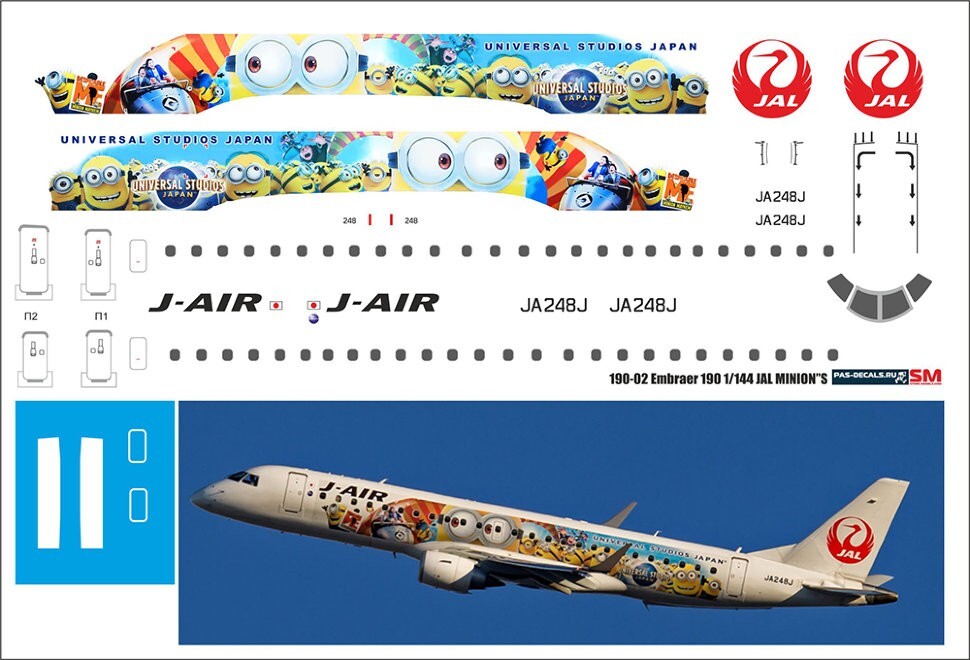 PAS-Decals 1/144 Embraer E190 - J-Air 