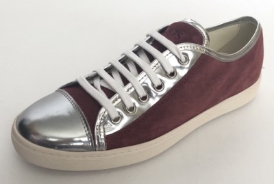 Tod s Women Shoes Size 39 NIB Silver Suede Sneakers 