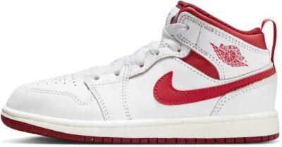 Little Kids Jordan 1 Mid SE Белый/с красными парусами в стиле Лобстер-Дюна (FJ3467 160)