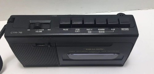 Radio Shack Cassette Tape Player With Voice Activated Recorder, CTR-76