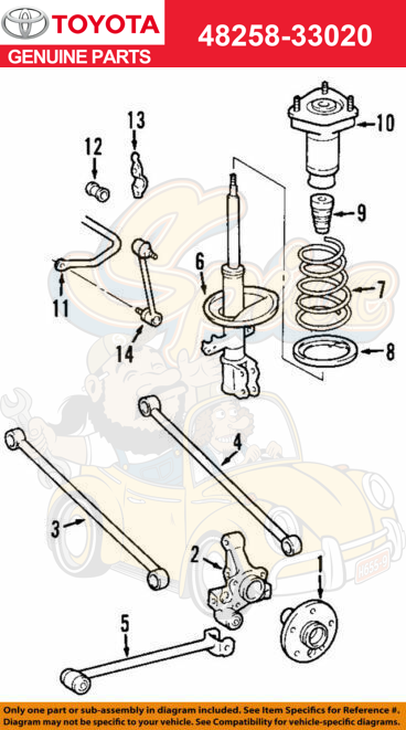 STAR Toyota CAMRY GSV40 07-11 Rear Coil Spring Insulator Lower LH 48258
