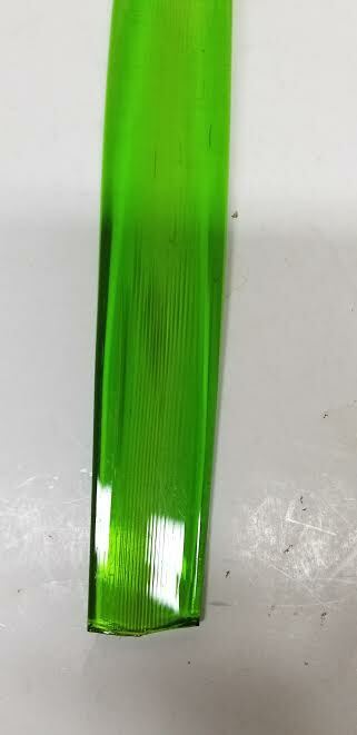 MURANO ART STYLE GREEN LEAF BLADE STEM LONG STEM GLASS FLOWER 14 1/8