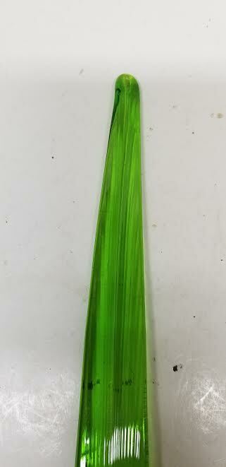 MURANO ART STYLE GREEN LEAF BLADE STEM LONG STEM GLASS FLOWER 14 1/8