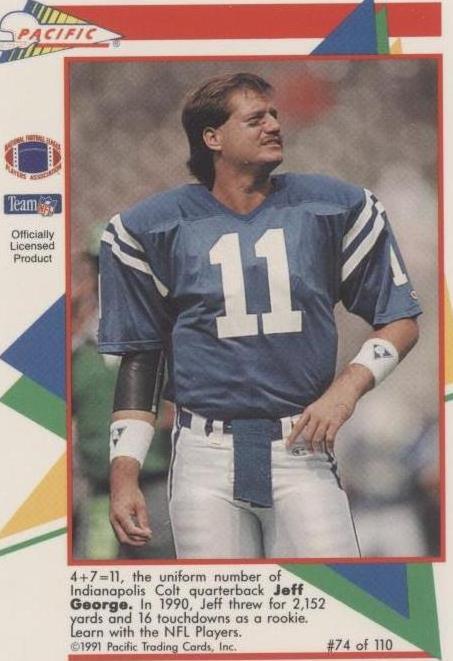 1991 Pacific Flash Cards Jeff George #74