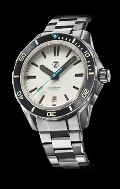 Pre-owned Zelos Swordfish 40mm Titanium Frost 200m Diver Watch - Dealer & Warranty