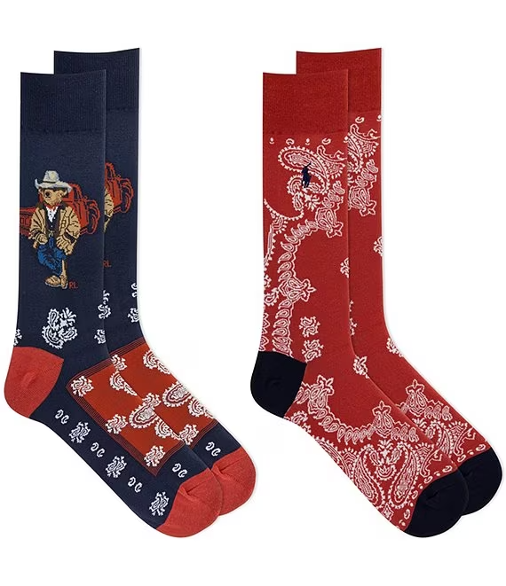 Men's Blue/red Cowboy Bear/paisley