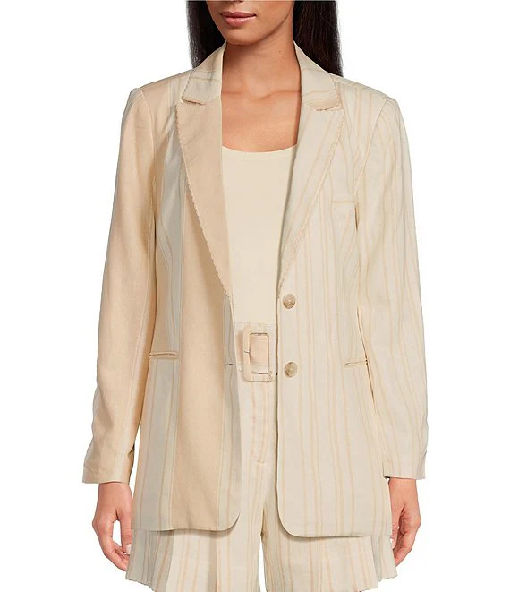 ☆Sam Edelman☆ENOLA TWO TONE BLAZER Sam Edelman Enola Two Tone Blazer - Women's Size L, Linen