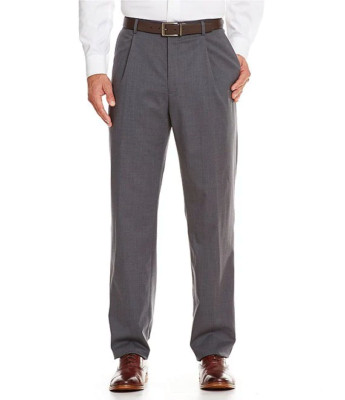 Hart Schaffner Marx Mens New $125 UNHEMMED Chicago Fit Dress Pants Long 40L Grey