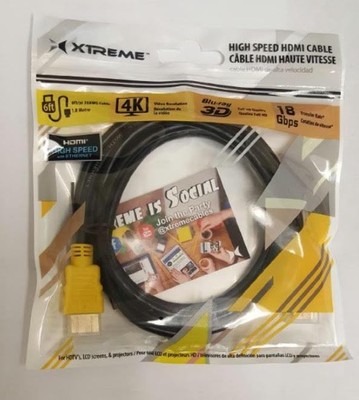 Super High Speed 6ft  Hdmi Haute Vitesse 4k 3D 18Gbps  