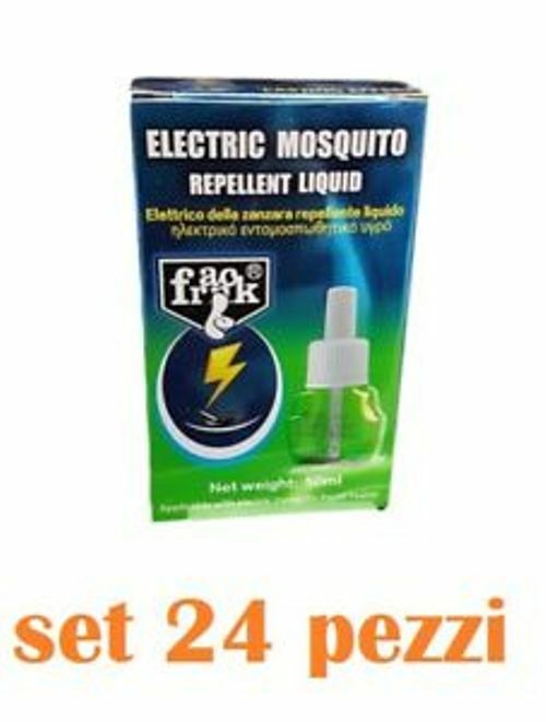 Set 24 pz Ricarica Vaporizzatore Elettrico 50ml Liquido Antizanzare Zanzare dfh