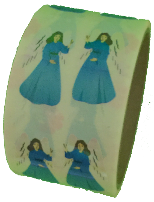 200 Angel Stickers in a roll of 100 modules (2"x2"), each sticker 1-5/8" RMP6023