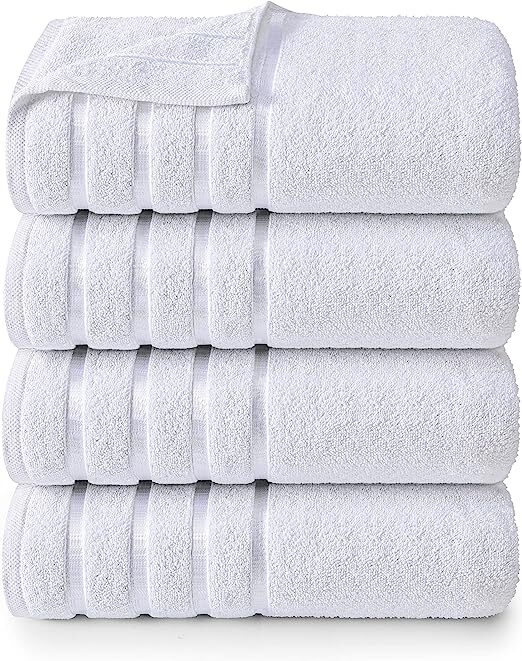 4 Pack Premium Viscose Oversized Bath Set 100% Ring 27 X 54 Inches
