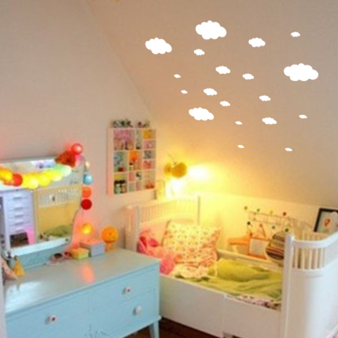 Details About Lovely Pvc Cloud Wall Stickers Kid S Bedroom Nursery Sticker Decal Decor 1 Sheet