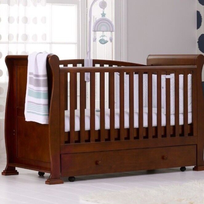 Babies R Us Wooden Sleigh Cotbed Dark Finish In Abingdon